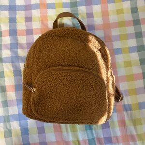 FOREVER 21 Mini Faux Fur Backpack